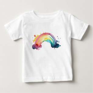 Watercolor Rainbow Stänk T Shirt