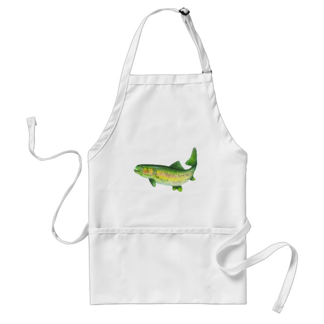Watercolor Rainbow Trout Apron Förkläde (Framsidan)