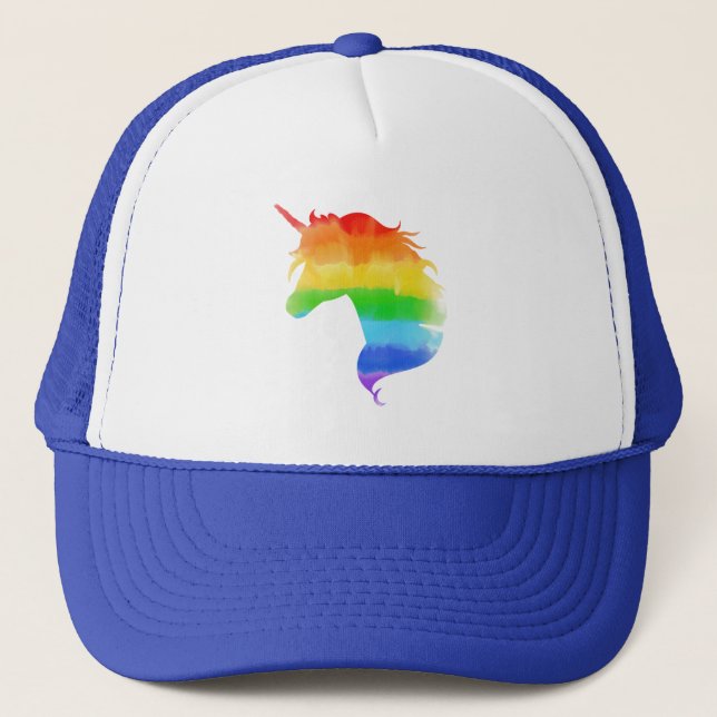 Watercolor Rainbow Unicorn Keps (Framsida)
