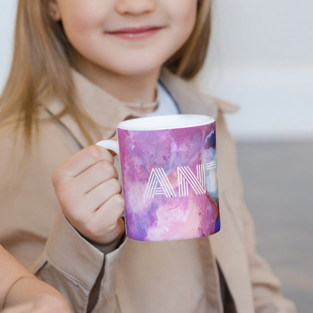 Watercolor Rainbow Whimsizable Personalizable Namn Kaffemugg (Skapare uppladdad)