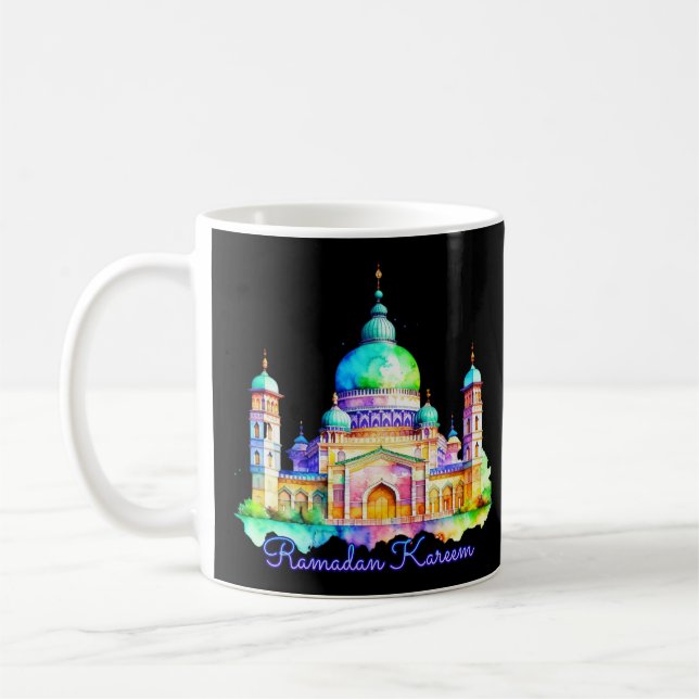 Watercolor Ramadan Mosque Kaffemugg (Vänster)