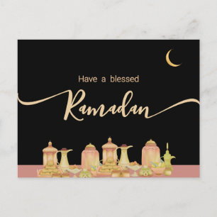 Watercolor Ramadan Mubarak Ramadan Kareem Vykort