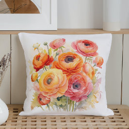 Watercolor Ranunculus Rhapsody Kudde