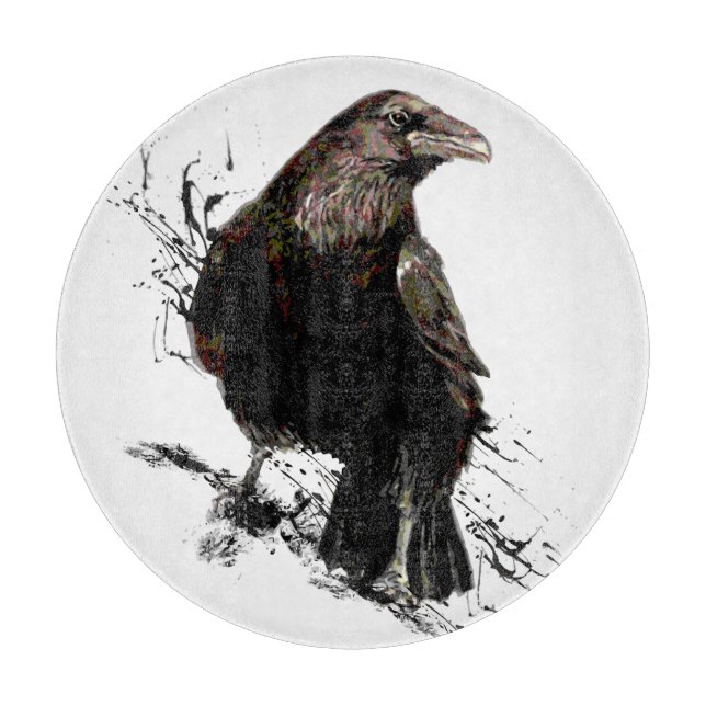 Watercolor Raven Bird Animal Art (Framsidan)