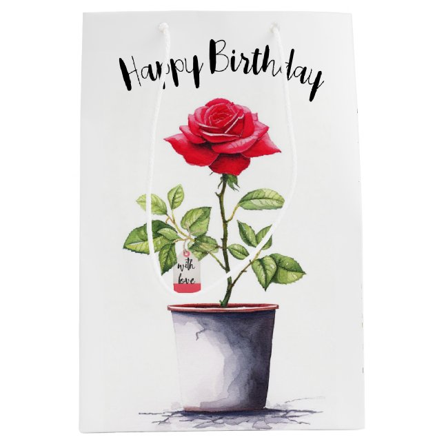 Watercolor Red Birthday Ro (Framsidan)