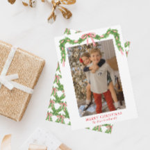 Watercolor Red Bow Garland jul