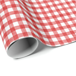 Watercolor Red Gingham Presentpapper