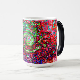 Watercolor Red Groovy Abstrakt Retro Liquid Swirl Magisk Mugg