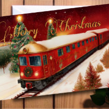Watercolor Red jul Trolley Helgdag Photo