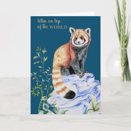 Watercolor Red Panda Studenten Kort