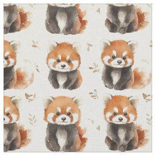 Watercolor Red Pandas Tyg