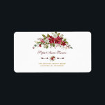 Watercolor Red Poinsettia Bouquet Bröllop Adressetikett<br><div class="desc">Elegant-kortsdesign med vackra vattenfärgsröda och vita poinsettia bouquet,  blommigt-delare,  vackert handskriftsskript och speciellt typsnitt. Använda Anpassa verktyg om du vill lägga till information,  gör ändringar. Om du vill ha matchande objekt kan du besöka min poinsettia-samling för vinter-händelser.</div>