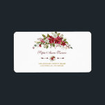 Watercolor Red Poinsettia Bouquet Bröllop Adressetikett<br><div class="desc">Elegant-kortsdesign med vackra vattenfärgsröda och vita poinsettia bouquet,  blommigt-delare,  vackert handskriftsskript och speciellt typsnitt. Använda Anpassa verktyg om du vill lägga till information,  gör ändringar. Om du vill ha matchande objekt kan du besöka min poinsettia-samling för vinter-händelser.</div>