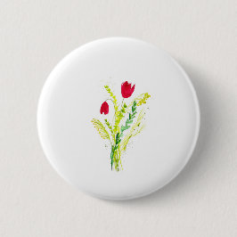 Watercolor Red Poppies Greenery Wildblomma Rustic Knapp