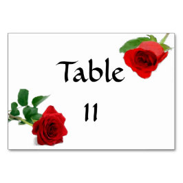 Watercolor Red Rose - Tablecard Bordsnummer