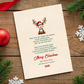 Watercolor Reindeer Christmas Greeting Card Inbjudningar