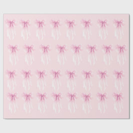 Watercolor Ribbon & Heart Coquette Gift Wrap Presentpapper