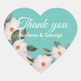 Watercolor Ro Ballerina Blommigt Illustration Hjärtformat Klistermärke