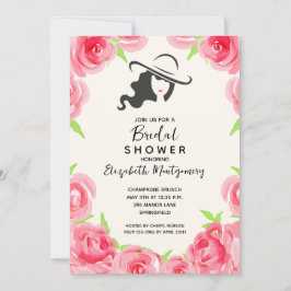 Watercolor Ro Big Hat-Möhippa Inbjudningar