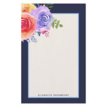 Watercolor Ro Blommigt Bouquet