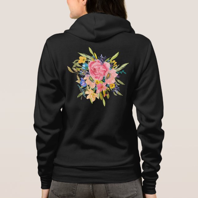 Watercolor Ro Blommigt Bouquet T Shirt (Baksida)