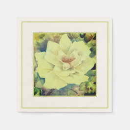 Watercolor Ro Blommigt Napkins - Sage & Ivory Gard Pappersservett