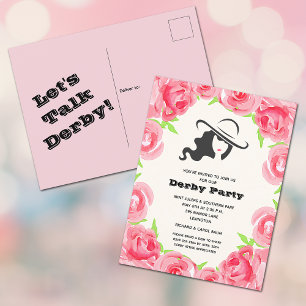 Watercolor Ro Derby Party Vykort