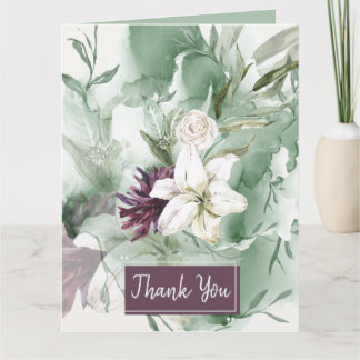 Watercolor Ro, Lily, Magnolia Kort