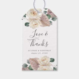 Watercolor Ro och Orchids Wedding Favor Presentetikett