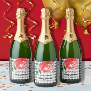 Watercolor Ro på etiketterna Gingham Sparkling Vin