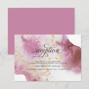 Watercolor Ro Quartz Guld Geode BarefootBride™ Inbjudningar