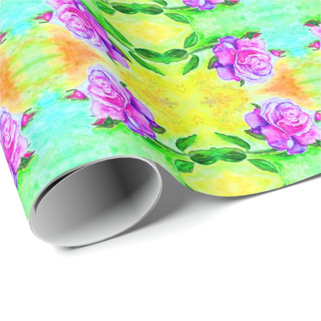 Watercolor Ro Wrapping Papper Presentpapper (Rullad Hörn)