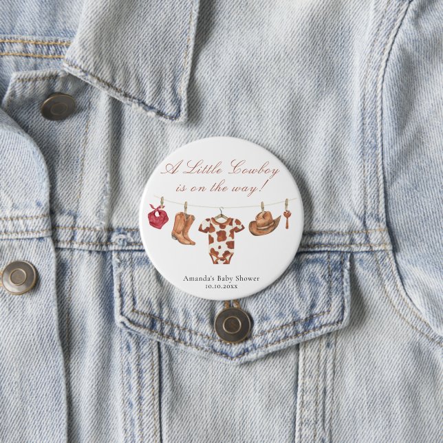 Watercolor Rodeo Western Cowboy Baby Shower Knapp (In Situ)