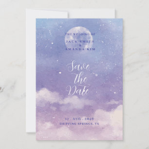 Watercolor Roman Moonlight bröllop spara datum Inbjudningar