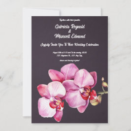Watercolor Romantic Orchids Blommigt Bröllop Inbjudningar