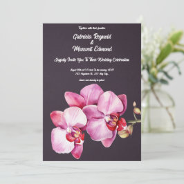 Watercolor Romantic Orchids Blommigt Bröllop Inbjudningar