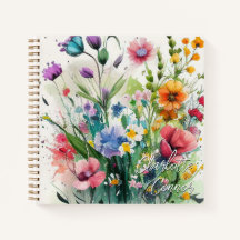Watercolor Romantic Wildblommor Personlig