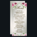 Watercolor Rosa Blommigt Ram Shiny Bronze Party Meny<br><div class="desc">Watercolor Rosa Blommigt Ram Shiny Bronze Party Menu. Unik,  vacker utformning av snyggten. Lätt att vara personlig. Teckensnittet stil,  storlekt och färg kan ändras. Matchande objekt är tillgängliga.</div>