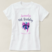 Watercolor Rosa Bow Disco Boll Sweet 16 Birthday