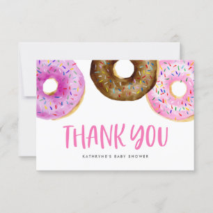 Watercolor Rosa Donuts Baby Sprinkle Tack Kort