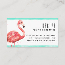 Watercolor Rosa Flamingo Recipe for the Bride Tilläggskort