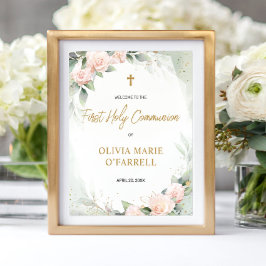 Watercolor Rosa Flowers Välkommen till den första  Poster