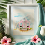 Watercolor Rosa House Porträtt Poster<br><div class="desc">Den här charmerande vattenfärgsmålningen av ett hus har ett vismiskt rosa som inspirerats av tropiska arkitekturer och kustcharm. Skapat av Victoria Grigaliunas, en Handflatan Beach, Florida-vattenfärgsartist, är biet en del av hennes Florida-vattenfärgssamling och fångar kärnan av att bo bredvid. Perfekt som en keepy för ditt strandhus eller en hjärtlig gåva,...</div>