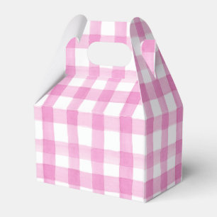 Watercolor Rosa och White Gingham Garden Party Presentaskar