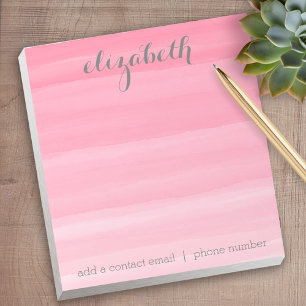 Watercolor Rosa Ombre Feminine Office Suite Anteckningsblock