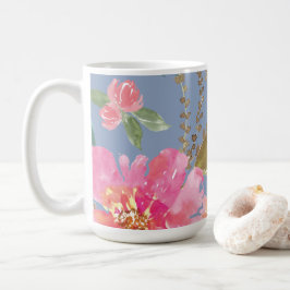 Watercolor Rosa Peony Mönster Kaffemugg