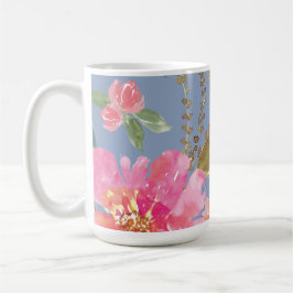 Watercolor Rosa Peony Mönster Kaffemugg