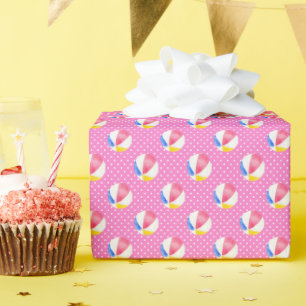 Watercolor Rosa Polka dots Beach Bollar Presentpapper