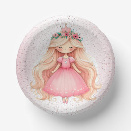 Watercolor Rosa Princess Födelsedagsfest Cute
