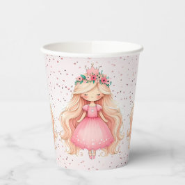 Watercolor Rosa Princess Födelsedagsfest Cute